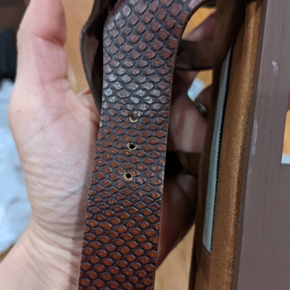 Stella McCartney Faux Croc Buckle Flat Sandals Brown 7.5 - Picture 3 of 8